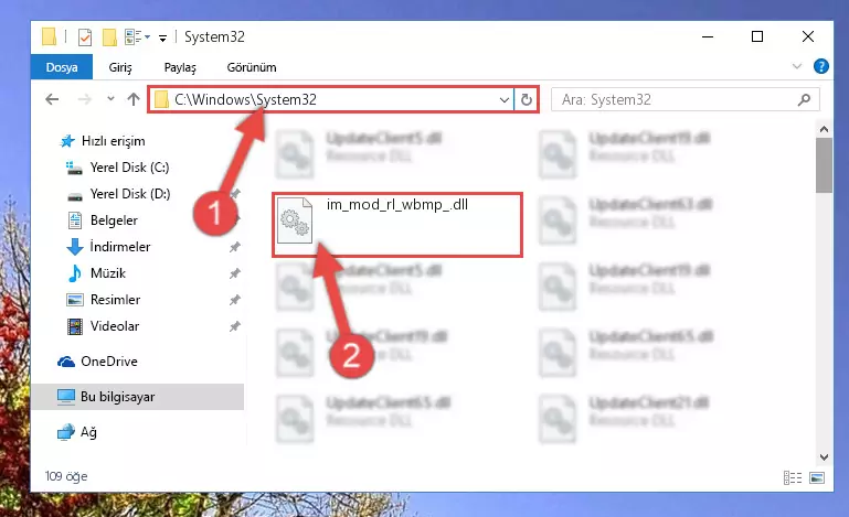 Im_mod_rl_wbmp_.dll kütüphanesini Windows/sysWOW64 klasörüne kopyalama