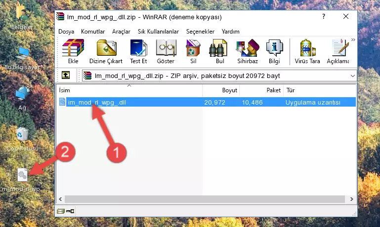 Program kurulum dizinine Im_mod_rl_wpg_.dll dosyasını kopyalama.