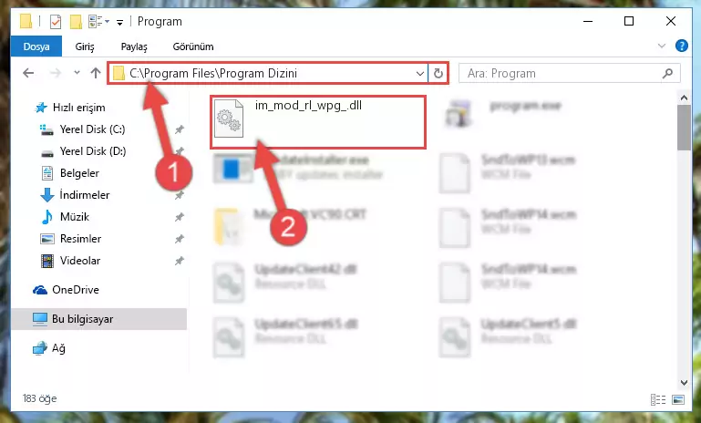 Im_mod_rl_wpg_.dll dosyasının bozuk kaydını Kayıt Defterinden kaldırma (64 Bit için)