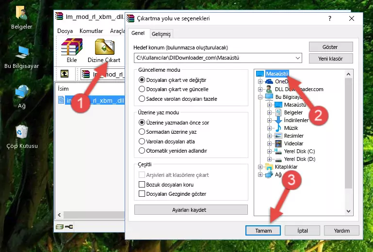 Im_mod_rl_xbm_.dll kütüphanesini Windows/System32 klasörüne kopyalama