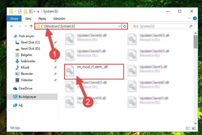 Im_mod_rl_xbm_.dll kütüphanesini Windows/sysWOW64 klasörüne yapıştırma