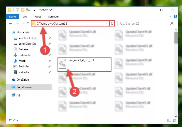 Im_mod_rl_xc_.dll kütüphanesini Windows/sysWOW64 klasörüne yapıştırma