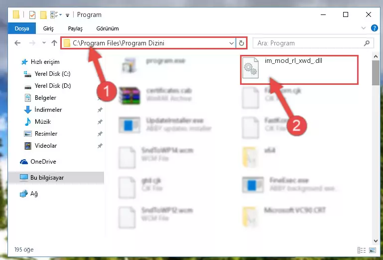 Im_mod_rl_xwd_.dll dosyasının hasarlı kaydını sistemden kaldırma (64 Bit için)