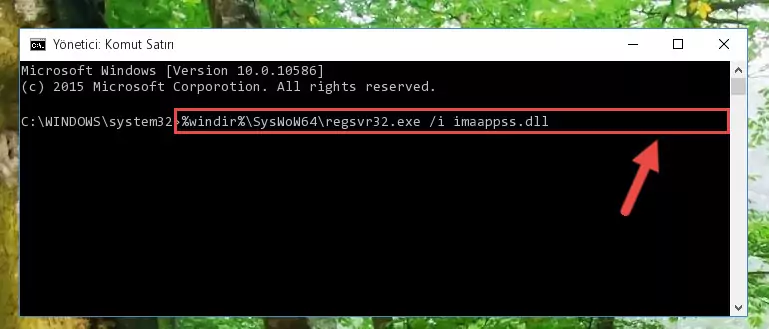 Imaappss.dll dosyasının bozuk kaydını Windows Kayıt Defterinden kaldırma (64 Bit için)