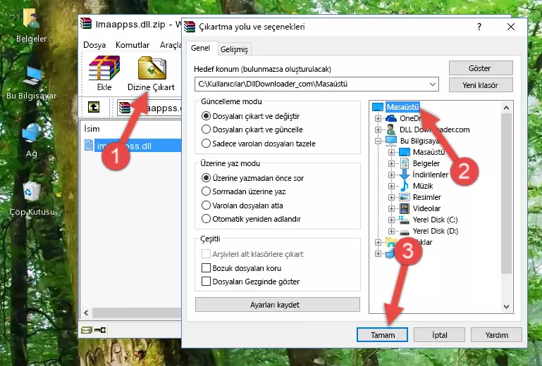 Imaappss.dll dosyasını Windows/System32 dizinine kopyalama