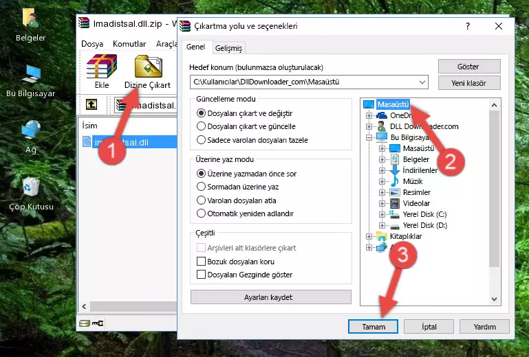 Imadistsal.dll kütüphanesini Windows/System32 klasörüne kopyalama