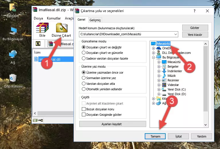 Imafilesal.dll dosyasını Windows/System32 dizinine kopyalama
