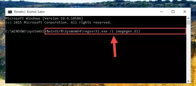 Imagegen.dll kütüphanesinin bozuk kaydını Windows Kayıt Defterinden kaldırma (64 Bit için)
