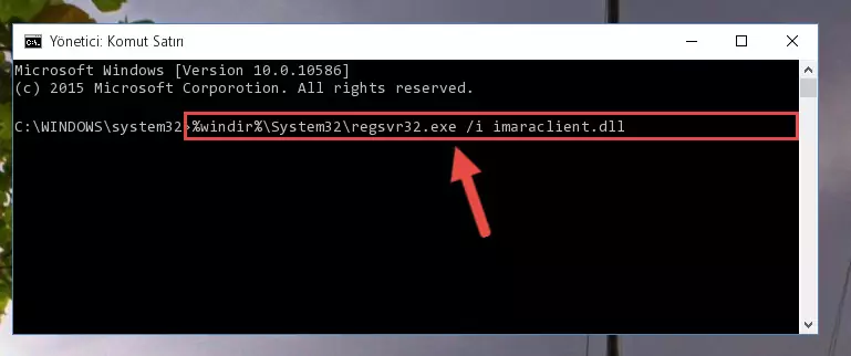 Imaraclient.dll kütüphanesini sisteme tekrar kaydetme (64 Bit için)