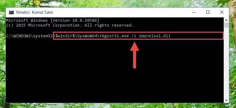 Imarelsal.dll kütüphanesinin bozuk kaydını Kayıt Defterinden kaldırma (64 Bit için)