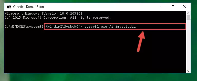 Imasql.dll dosyasının hasarlı kaydını sistemden kaldırma (64 Bit için)