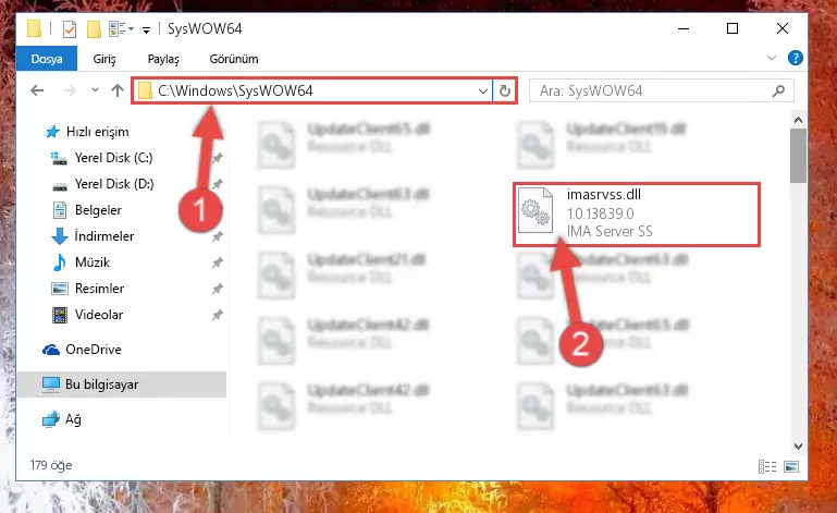 Imasrvss.dll dosyasını Windows/sysWOW64 dizinine kopyalama
