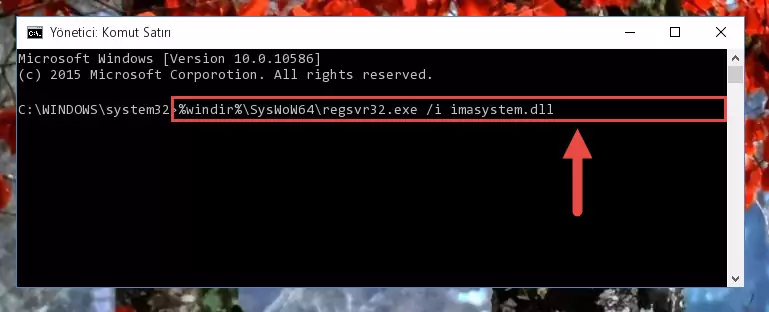 Imasystem.dll kütüphanesinin bozuk kaydını Windows Kayıt Defterinden kaldırma (64 Bit için)
