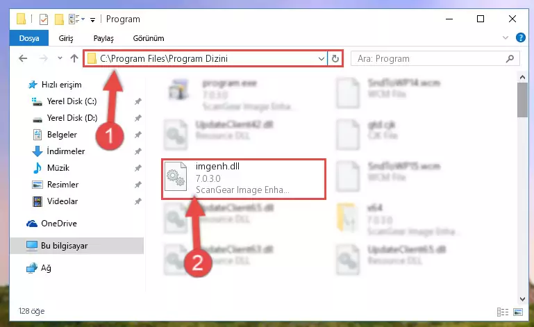 Imgenh.dll kütüphanesinin bozuk kaydını Windows Kayıt Defterinden kaldırma (64 Bit için)