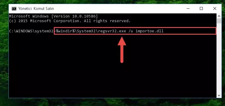 Importoe.dll dosyası için Regedit (Windows Kayıt Defteri) üzerinde temiz kayıt oluşturma