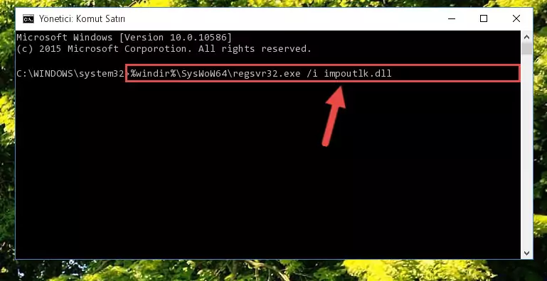 Impoutlk.dll kütüphanesinin hasarlı kaydını sistemden kaldırma (64 Bit için)
