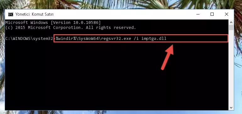Imptga.dll kütüphanesinin bozuk kaydını Windows Kayıt Defterinden kaldırma (64 Bit için)