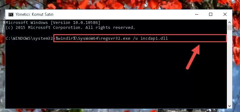 Incdapi.dll dosyası için Windows Kayıt Defterinde yeni kayıt oluşturma