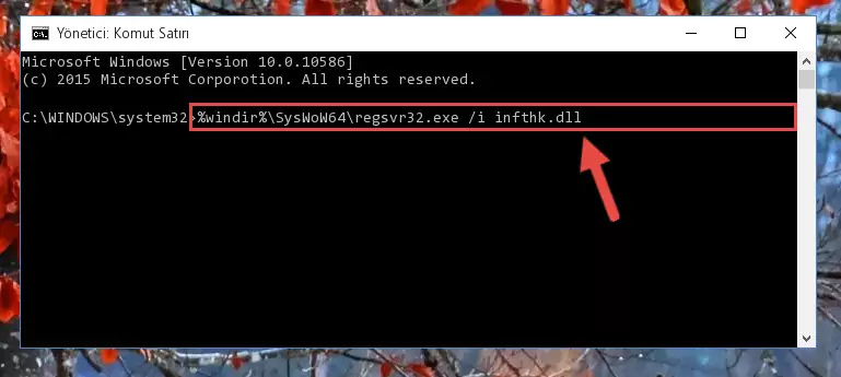 Infthk.dll dosyasının hasarlı kaydını sistemden kaldırma (64 Bit için)