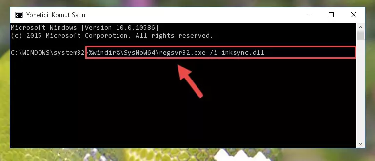 Inksync.dll kütüphanesinin bozuk kaydını Kayıt Defterinden kaldırma (64 Bit için)