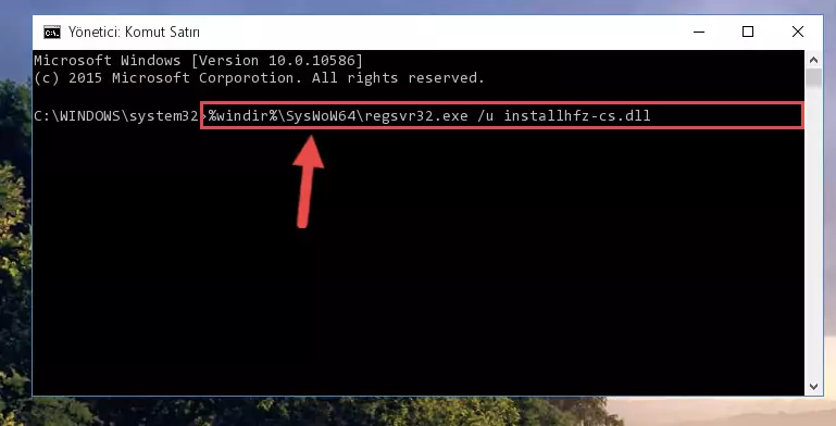 Installhfz-cs.dll kütüphanesi için Regedit (Windows Kayıt Defteri) üzerinde temiz kayıt oluşturma