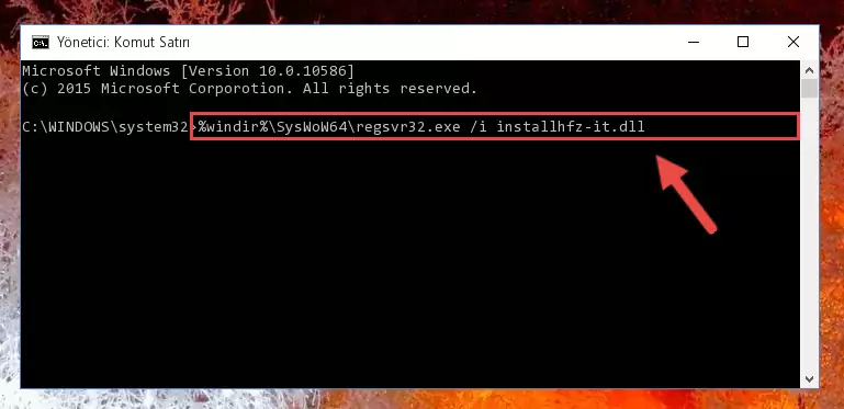 Installhfz-it.dll kütüphanesinin bozuk kaydını Kayıt Defterinden kaldırma (64 Bit için)