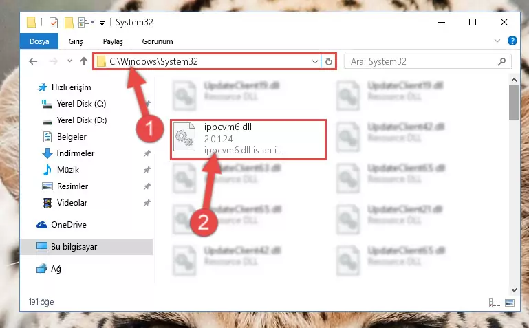 Ippcvm6.dll dosyasını Windows/System32 dizinine kopyalama