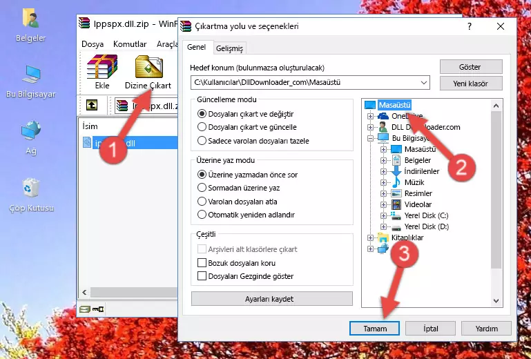 Ippspx.dll dosyasını Windows/System32 dizinine kopyalama