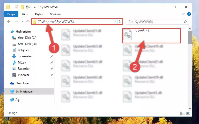 Iview3.dll dosyasını Windows/sysWOW64 dizinine yapıştırma