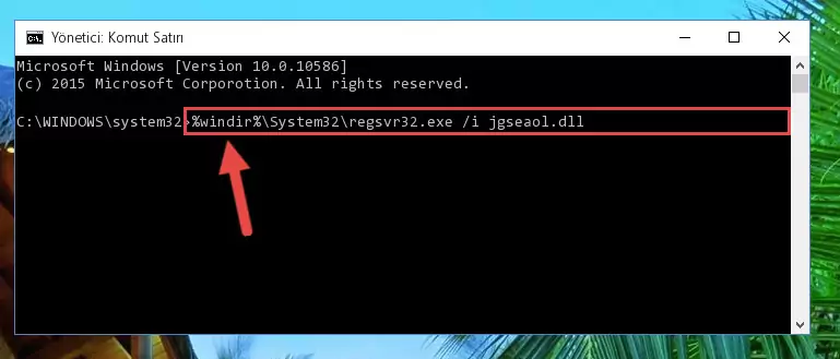 Jgseaol.dll kütüphanesini sisteme tekrar kaydetme (64 Bit için)