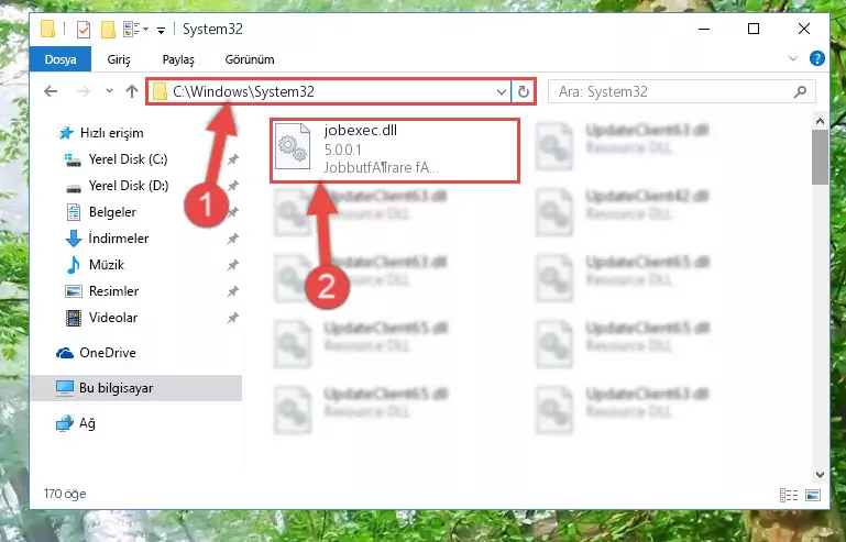 Jobexec.dll dosyasını Windows/System32 dizinine kopyalama