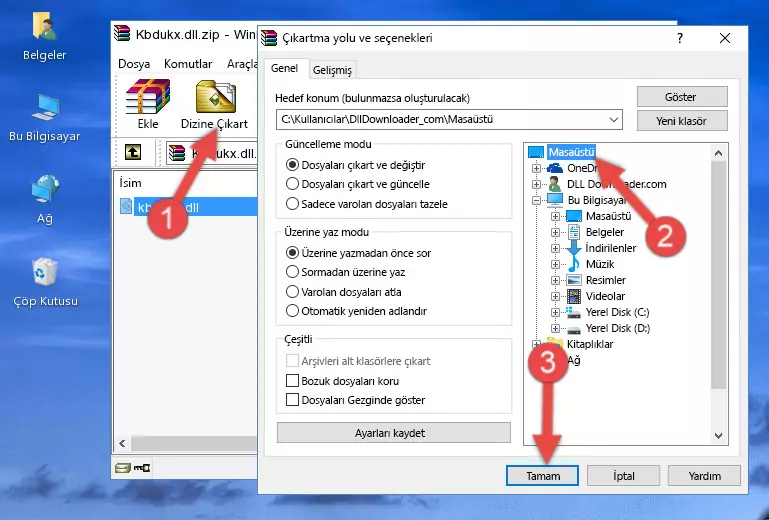 Kbdukx.dll dosyasını Windows/System32 dizinine kopyalama