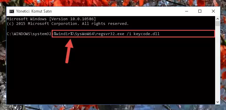 Keycode.dll dosyasının bozuk kaydını Windows Kayıt Defterinden kaldırma (64 Bit için)