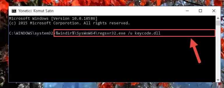 Keycode.dll dosyasını sisteme tekrar kaydetme (64 Bit için)