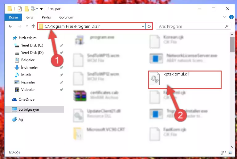 Kptaxiomui.dll dosyasının bozuk kaydını Windows Kayıt Defterinden kaldırma (64 Bit için)