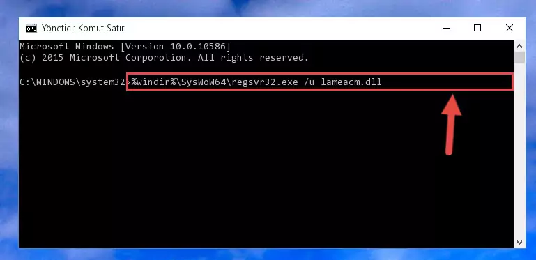 Lameacm.dll kütüphanesi için Windows Kayıt Defterinde yeni kayıt oluşturma