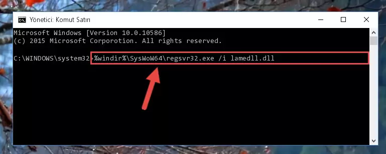 Lamedll.dll dosyasının bozuk kaydını Windows Kayıt Defterinden kaldırma (64 Bit için)