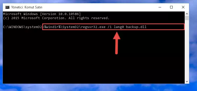 Lang0 backup.dll dosyasının Windows Kayıt Defteri üzerindeki sorunlu kaydını temizleme