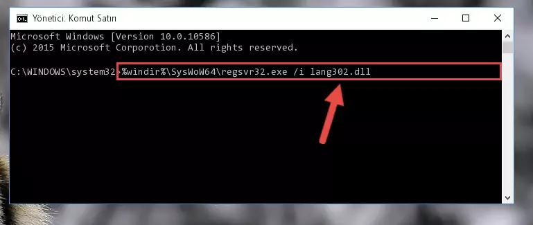 Lang302.dll kütüphanesinin bozuk kaydını Windows Kayıt Defterinden kaldırma (64 Bit için)