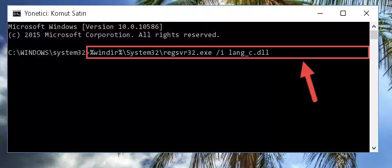 Lang_c.dll dosyasının kaydını sistemden kaldırma
