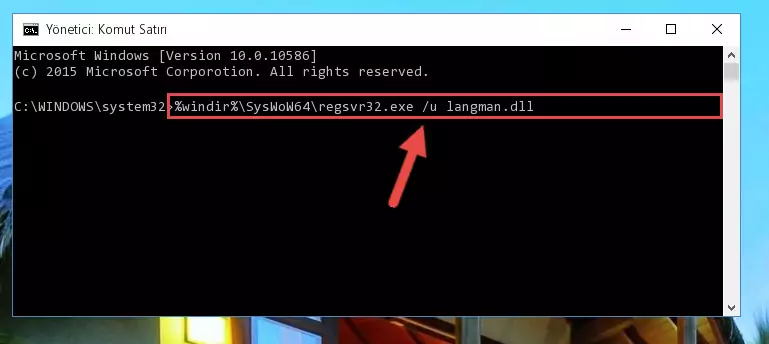 Langman.dll kütüphanesi için Regedit (Windows Kayıt Defteri) üzerinde temiz kayıt oluşturma