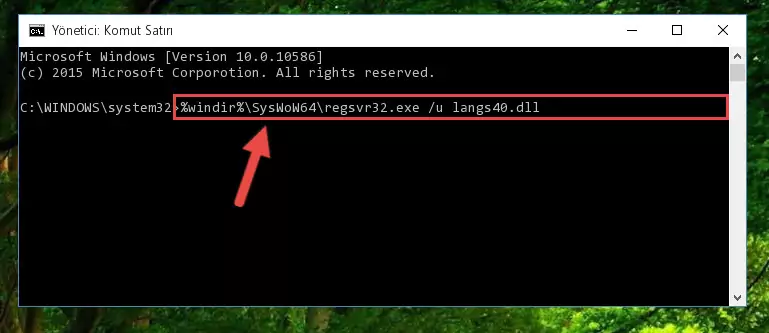 Langs40.dll kütüphanesi için Regedit (Windows Kayıt Defteri) üzerinde temiz kayıt oluşturma