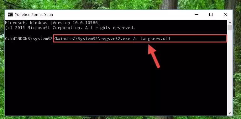 Langserv.dll dosyası için Windows Kayıt Defterinde yeni kayıt oluşturma