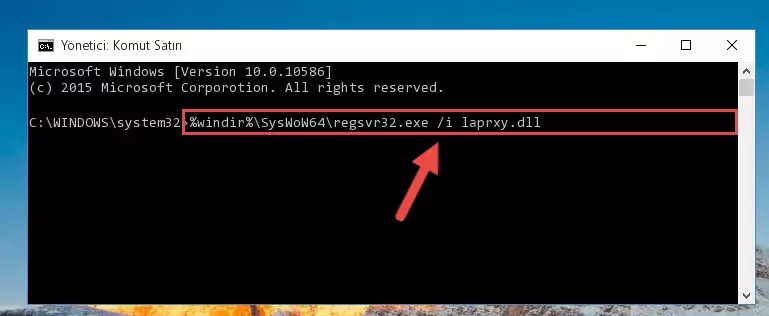 Laprxy.dll kütüphanesinin bozuk kaydını Windows Kayıt Defterinden kaldırma (64 Bit için)