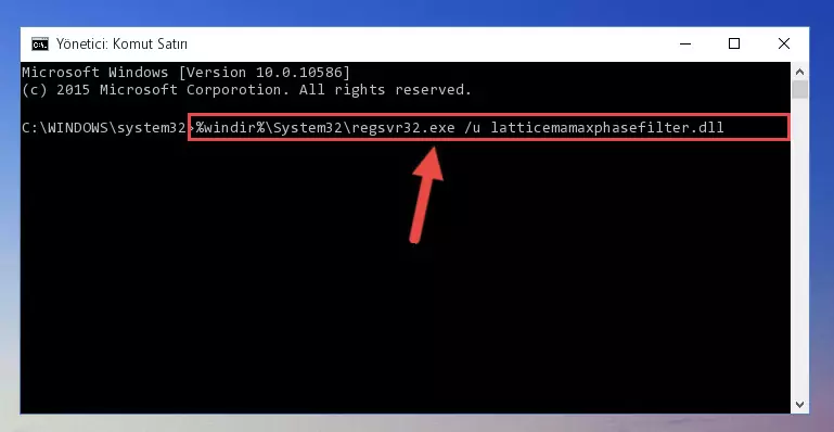 Latticemamaxphasefilter.dll kütüphanesini .zip dosyası içinden çıkarma