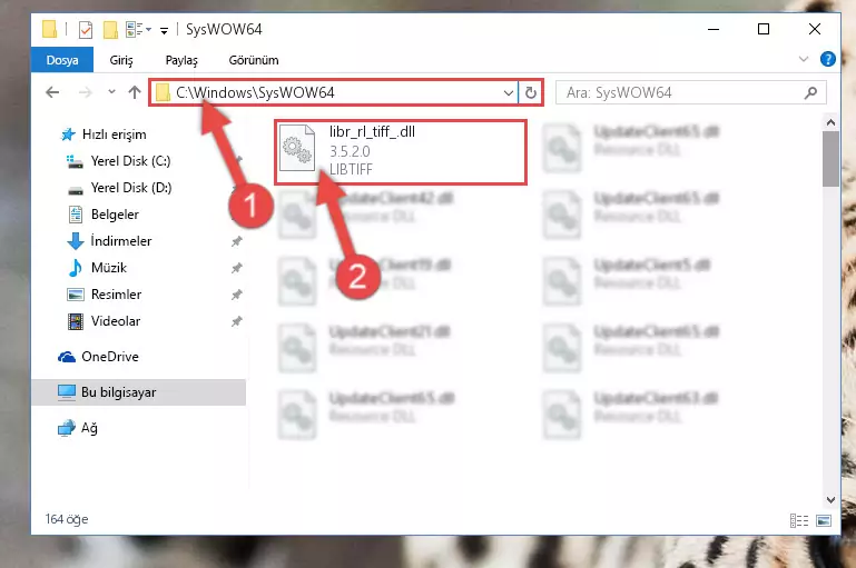 Libr_rl_tiff_.dll kütüphanesini Windows/sysWOW64 klasörüne yapıştırma