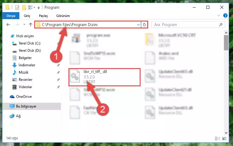 Libr_rl_tiff_.dll kütüphanesinin bozuk kaydını Kayıt Defterinden kaldırma (64 Bit için)