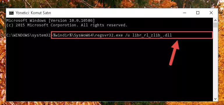 Libr_rl_zlib_.dll kütüphanesini sisteme tekrar kaydetme (64 Bit için)