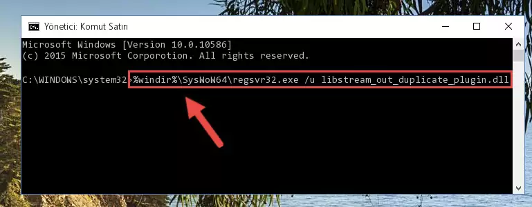 Libstream_out_duplicate_plugin.dll dosyasını sisteme tekrar kaydetme