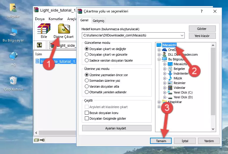 Light_side_tutorial_1.dll dosyasını Windows/System32 dizinine kopyalama